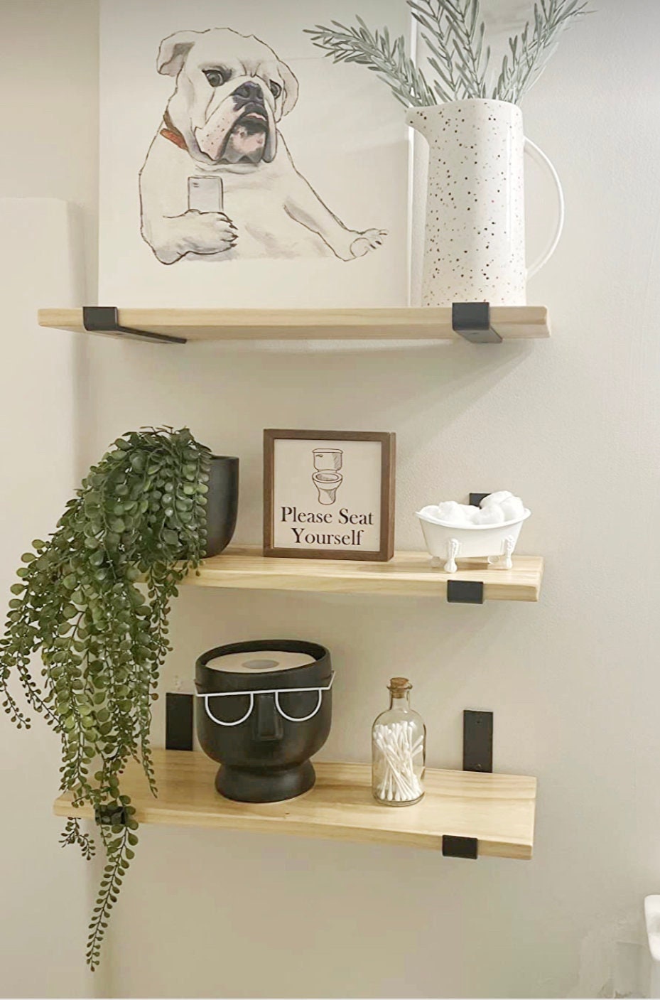 Solid Wood Floating Shelves, Floating Shelves with Bracket, Kitchen Sh –  RustikDecorShop